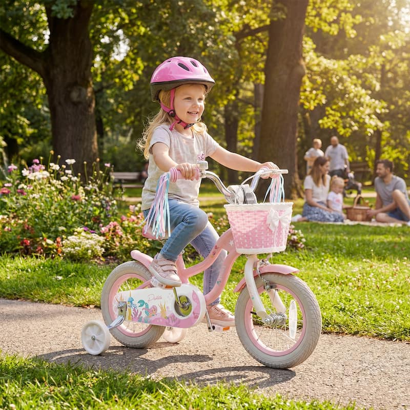 Gymax 12'' Kids Bike w/Training Wheels Hand Coaster Brakes Adjustable