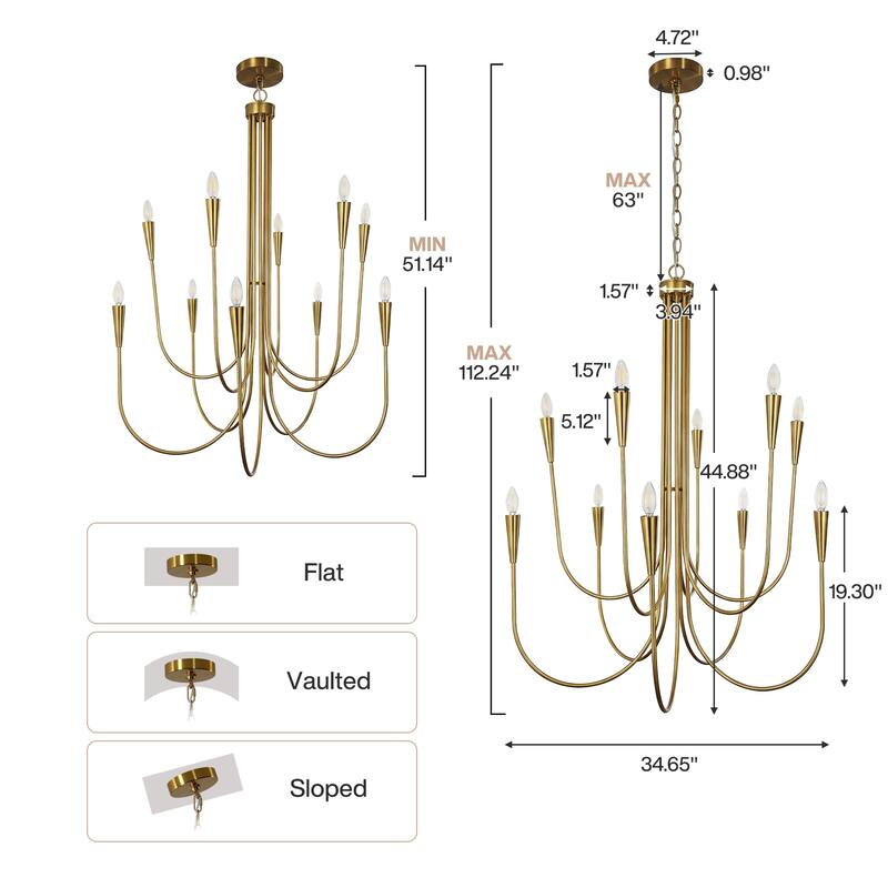 10 - Light Dimmable Classic / Traditional Chandelier