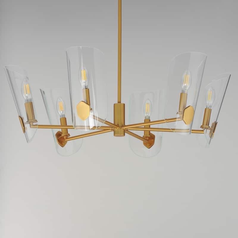 Maxim 32356CL Armory 6 Light 29" Wide Taper Candle Style Chandelier