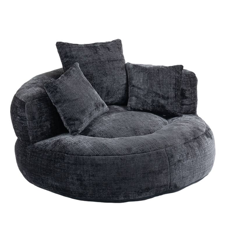 Chenille Lazy Sofa with Pillows