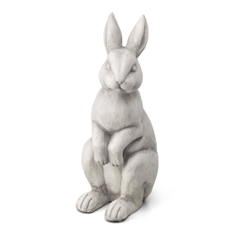 Glitzhome MgO Standing Rabbit Bunny Garden Statue Outdoor Indoor