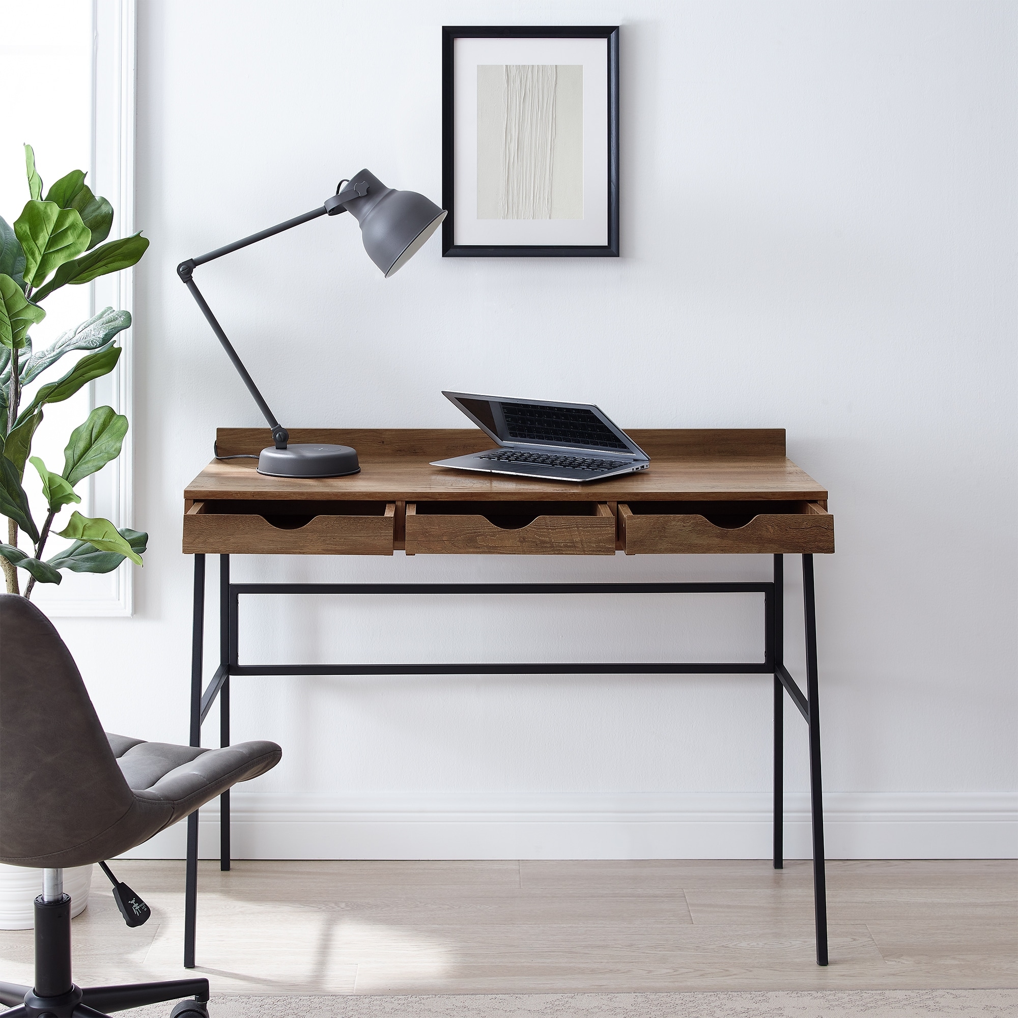 Middlebrook Industrial 42 inch 3 Drawer Writing Desk