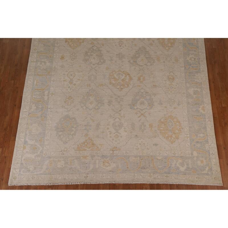 Floral Oushak Turkish Area Rug Hand-knotted Wool Carpet - 8'8"x 11'10"