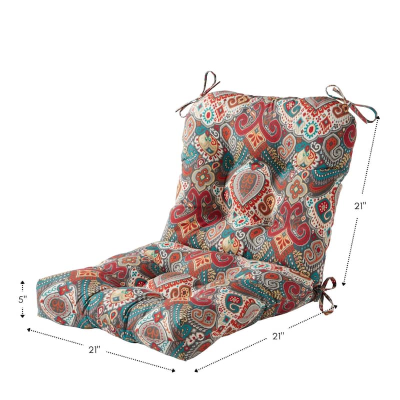 Greendale 21 x 42-inch Multicolor Outdoor Dining Chair Cushion (Set of 2) (Cushions Only)