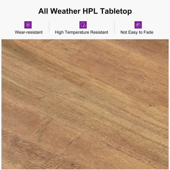 PURPLE LEAF Dining Set Patio Metal Rectangular Table and Wicker Rattan Chairs for dining/living room Modern Furniture Sets