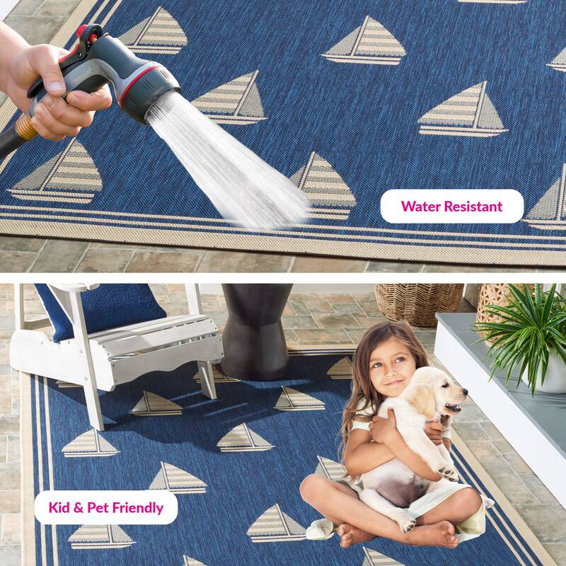 SAFAVIEH Courtyard Liljanka Indoor/ Outdoor Waterproof Patio Backyard Rug