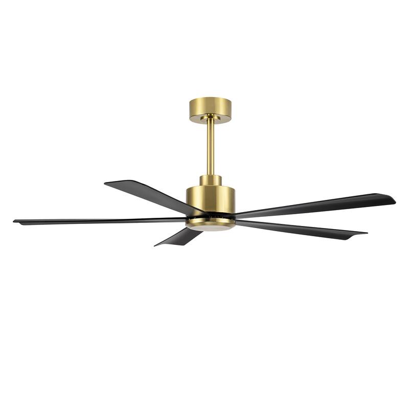 52 Inch Black/Gold Ceiling Fan with Remote Without Light(5-Blade)