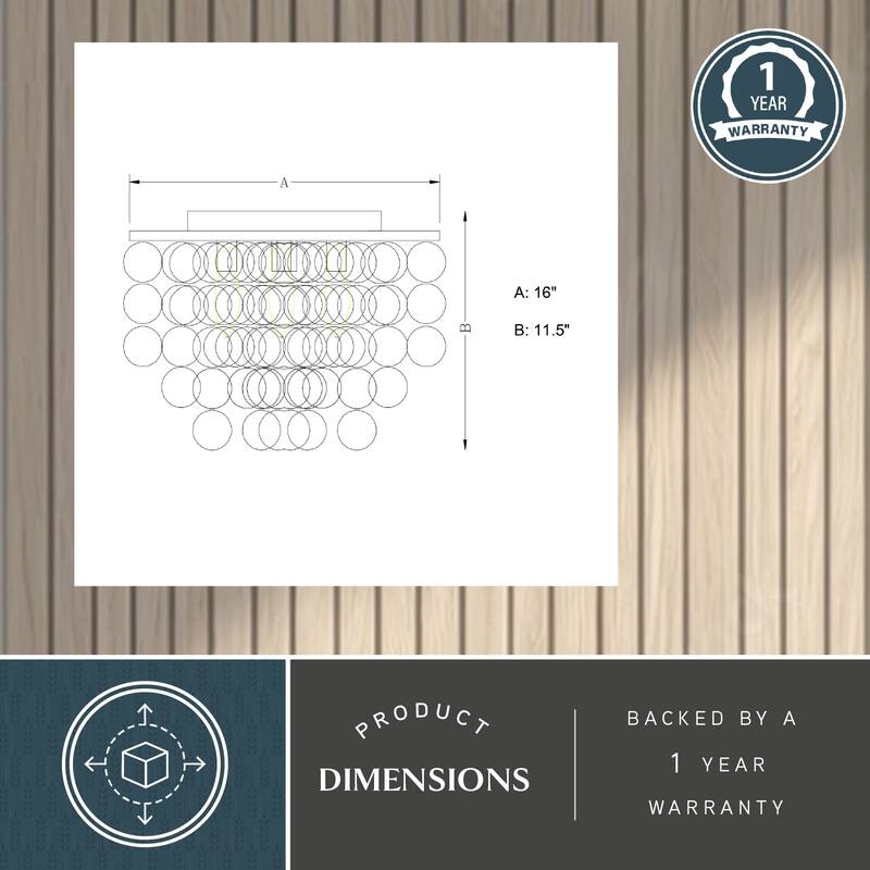 Elsa 16-in W Satin Nickel Capiz Shell Coastal Flush Mount Ceiling Light Fixture - 16-in W x 11.5-in H x 16-in D