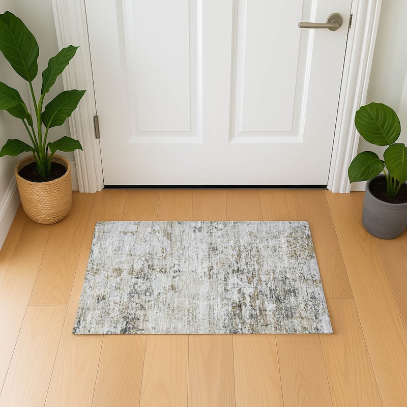 Premium Washable Super Soft Solid Abstract Mayfield Rug - Beige - 1'8" x 2'6"