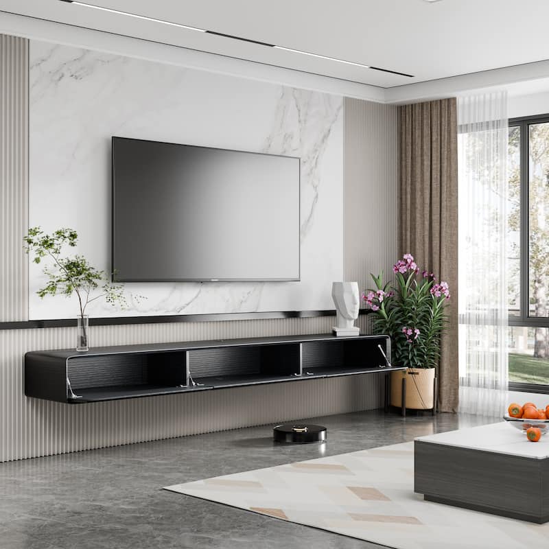 Modland 78" Modern Floating TV Stand Wall Mounted Media Control Center for Living Room - 78