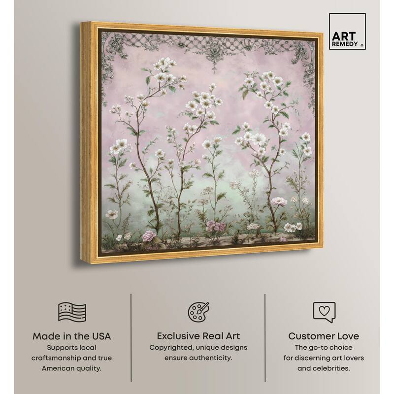 Floral Frieze in Fade Canvas by Art Remedy