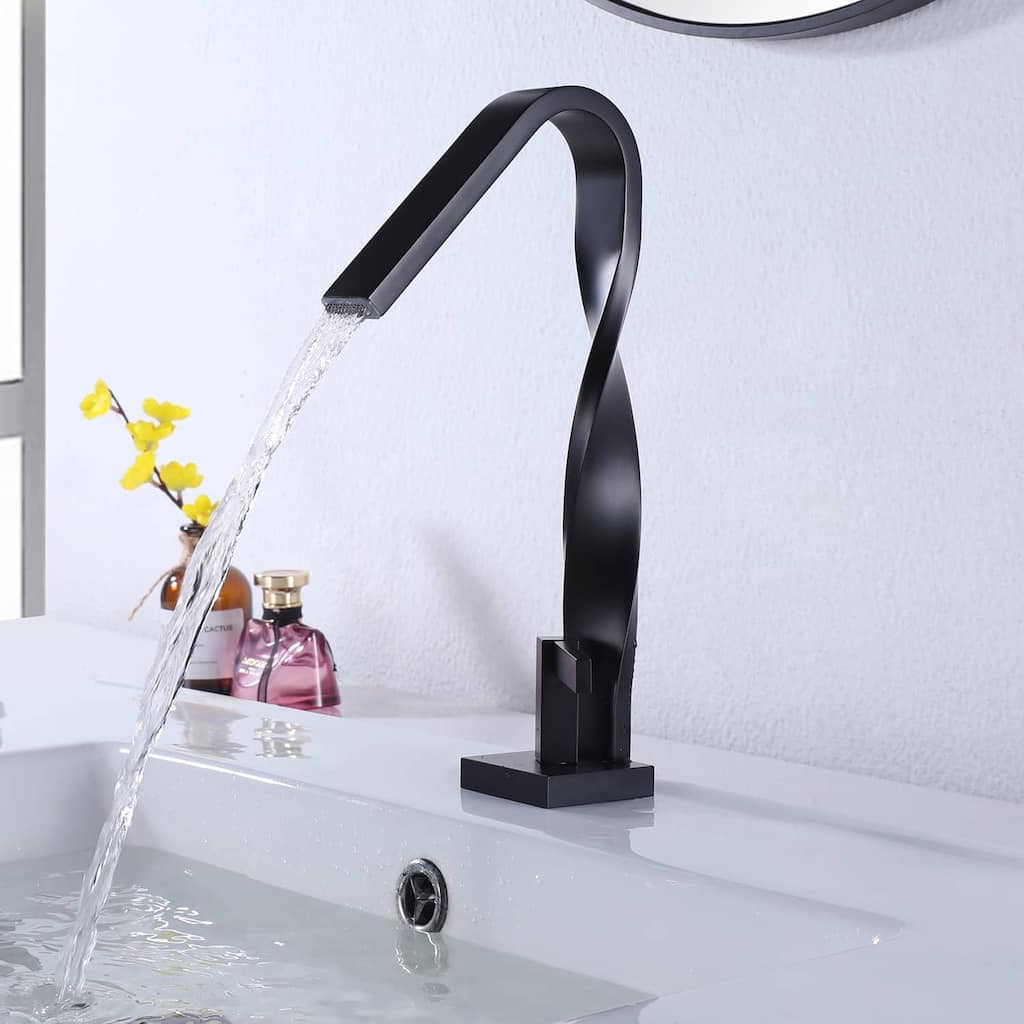 Single Hole Bathroom Sink Faucet Single Handle Bathroom Vessel Sink Faucets Matte Black Modern Basin Vanity Tap With Deck Plate