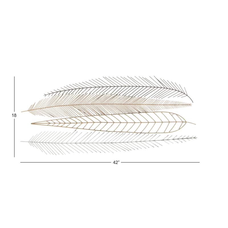 CosmoLiving by Cosmopolitan Multi Colored Metal Feather Bird Home Wall Decor
