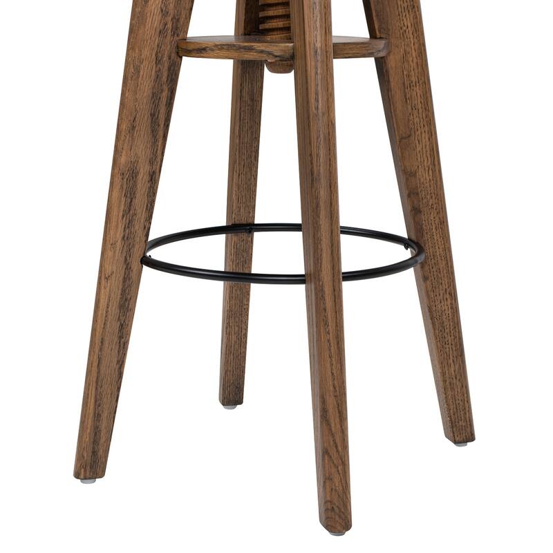Oak Wood Adjustable Bar Counter Stool