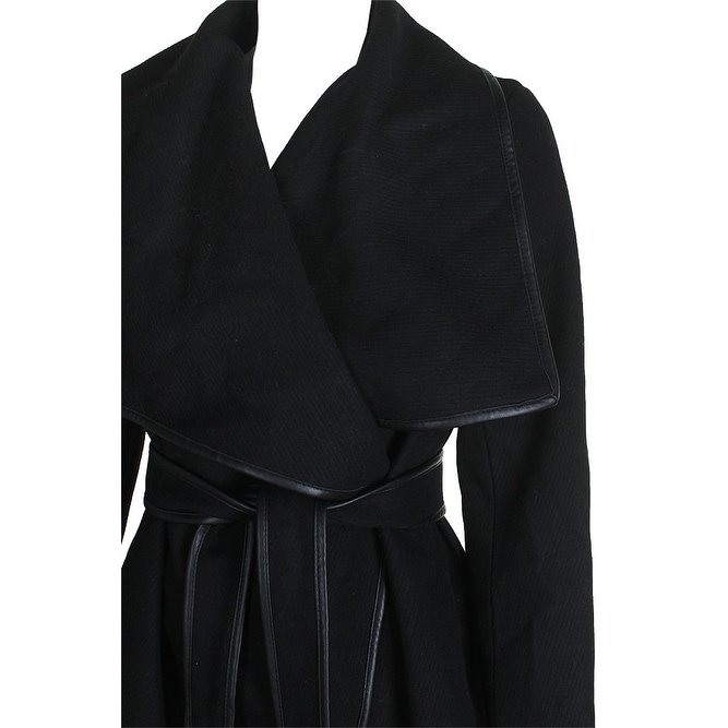 petite black wrap coat