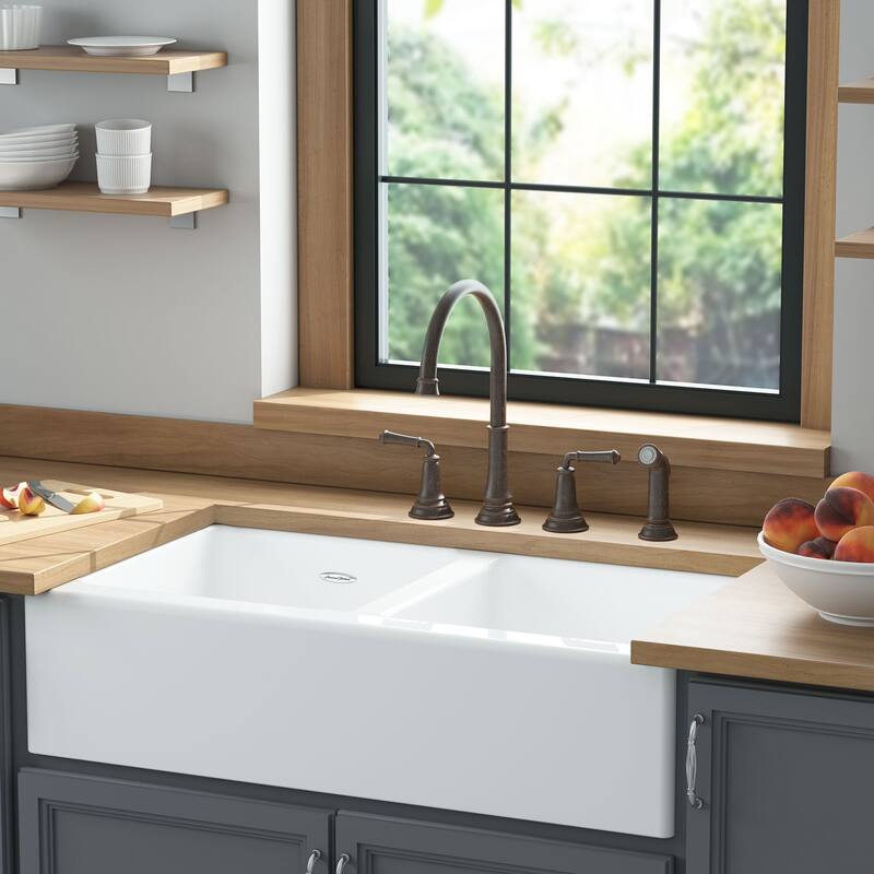 American Standard Delancey 36" Farmhouse Double Basin Cast Iron