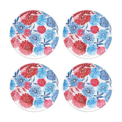 Fourth Of July Floral Dessert Plate, Set of 4 - Set of 4