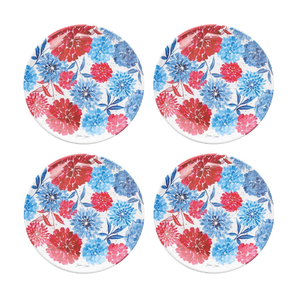 Fourth Of July Floral Dessert Plate, Set of 4 - Set of 4