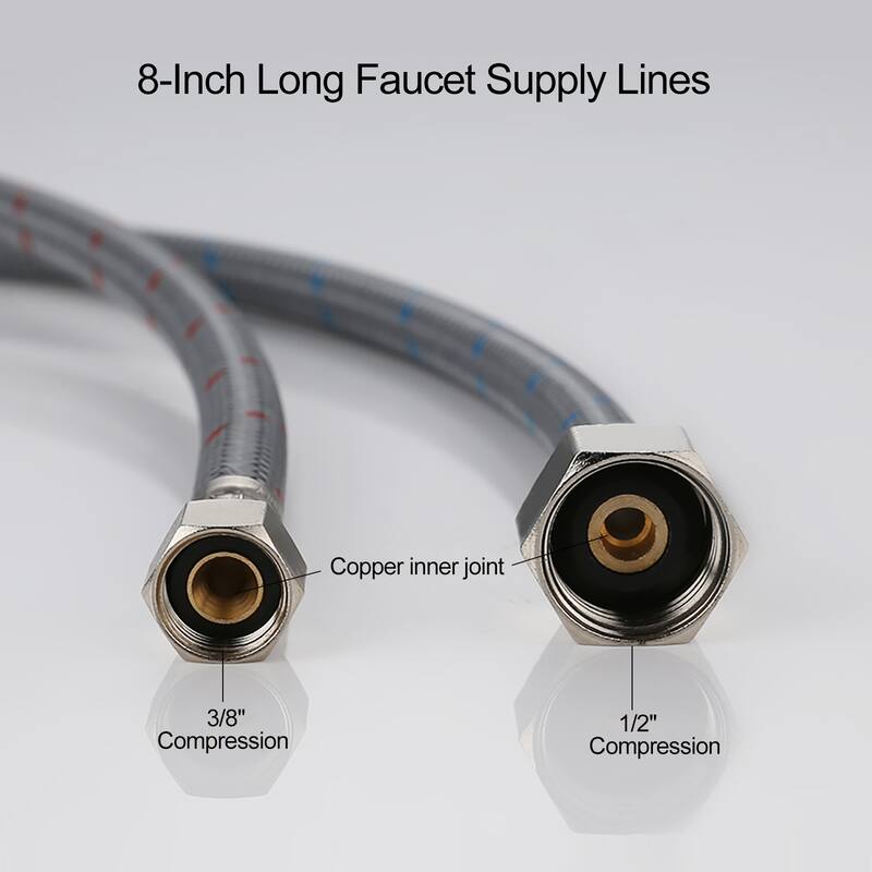 WOWOW 3/8 in. Comp x 1/2 in. FIP Braided Nylon Faucet Connector