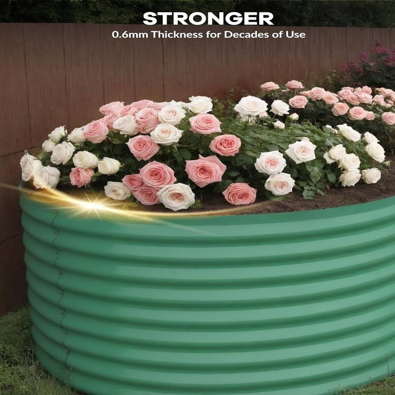 4-ft W x 8-ft L x 2-ft H Green Metal Raised Garden Bed(2-Pack)