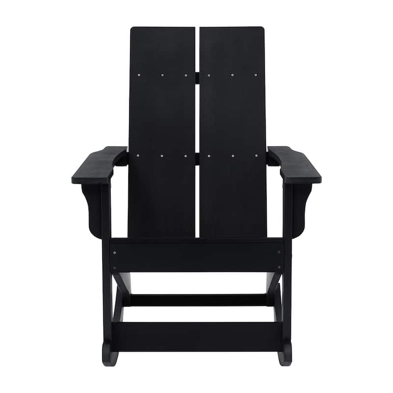 Indoor/Outdoor modern 2-Slat Adirondack Poly Resin Rockers - Set of 2