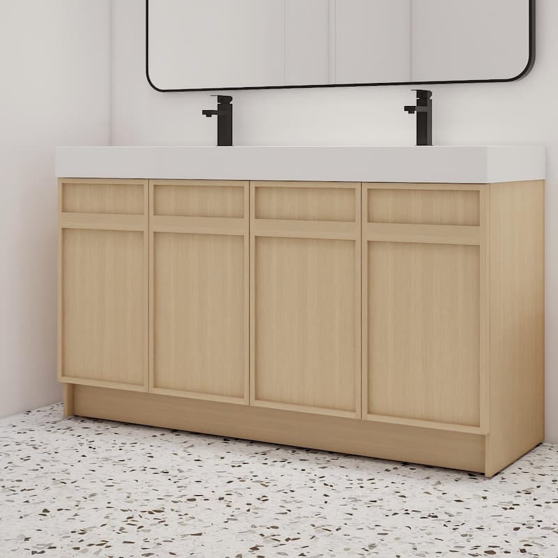 Malwee 30"/36"/48"/60" Bathroom Vanity with Sink, FreeStanding Vanity with Soft Close Doors and adjustable shelf