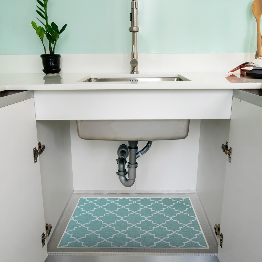 Under Sink Mat - Ultra-Absorbent Cotton Shelf Liners For Kitchen Cabinets - 2X3 feet