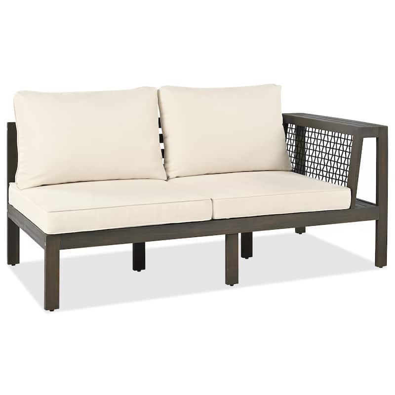 4 Pieces Outdoor Acacia Wood Sofa Set