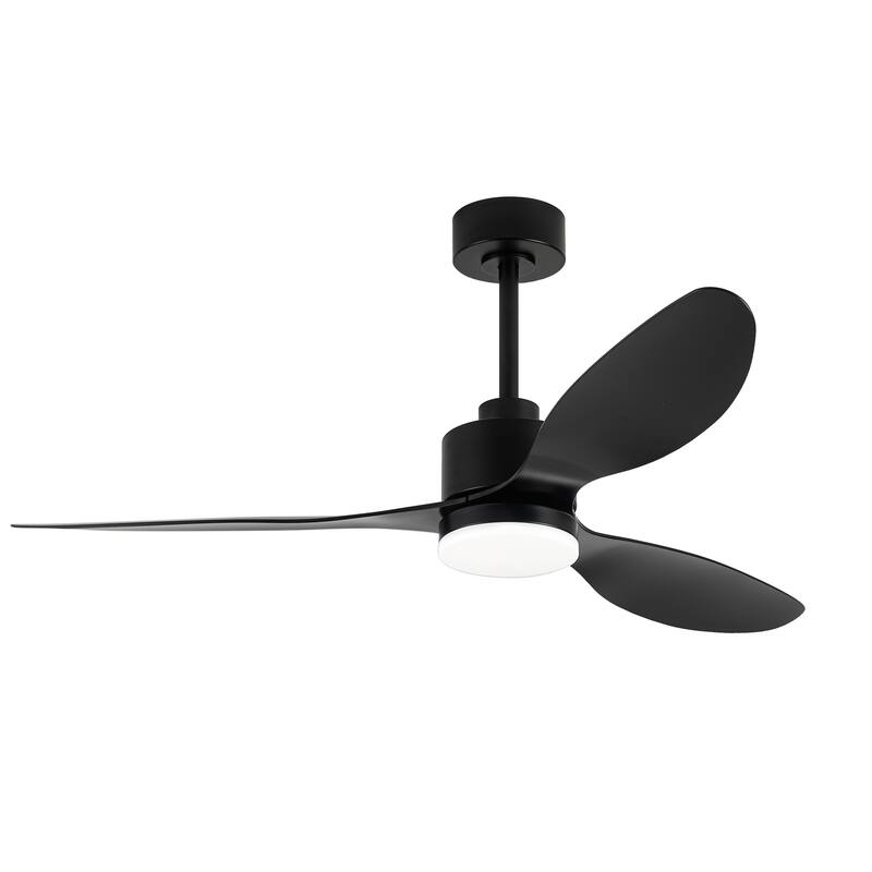 52'' Black Ceiling Fan With Led Lights And Remote Control