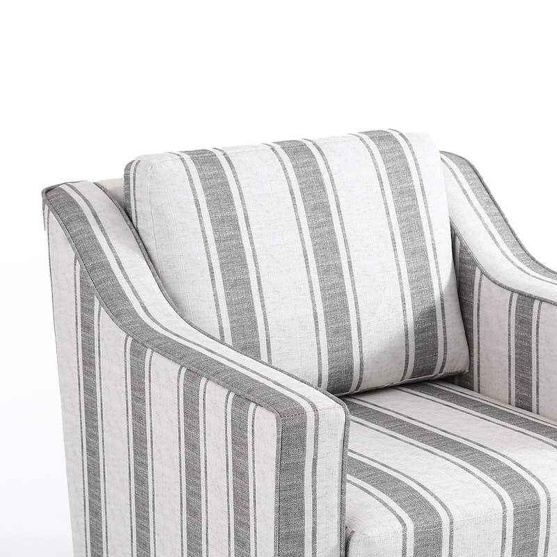 UIXE Chenille/Leather Swivel Barrel Chair Accent Chairs For Living Room