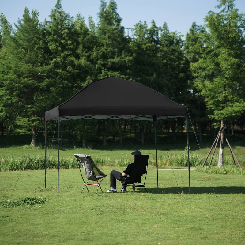 10x10 Pop Up Canopy - Beach Tent with One Push Setup - Easy Outdoor Sun Shade for Events,Parties,Camping With Silver Coated Top