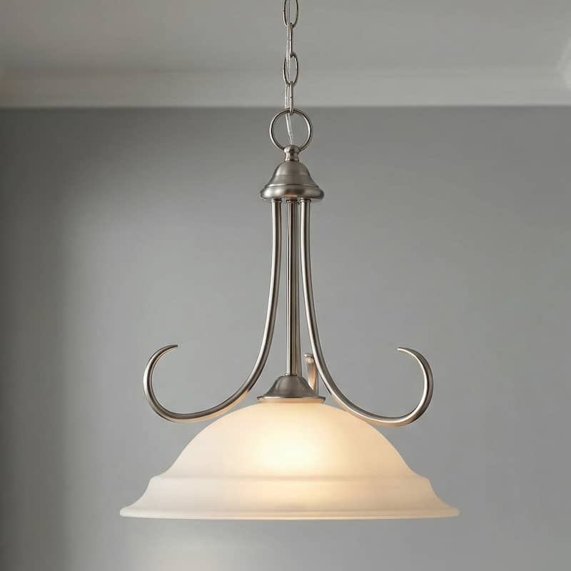 Elk Home Bella Brushed Nickel With White Glass 1 Light Pendant