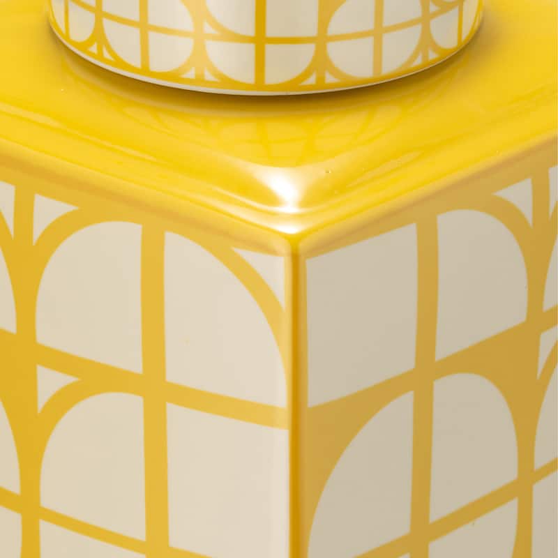 Sagebrook Home Ceramic Square Jar with Lid