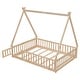 preview thumbnail 8 of 20, Full Tent-shaped Floor Bed, with Guardrails, Slats, Door