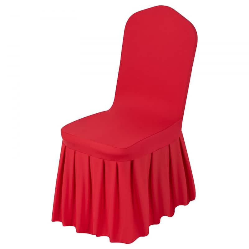 Stretch Chair Covers for Armless Chairs Polyester Spandex Elastic Slip On with Skirt - 20.08×17.72×37.4 in