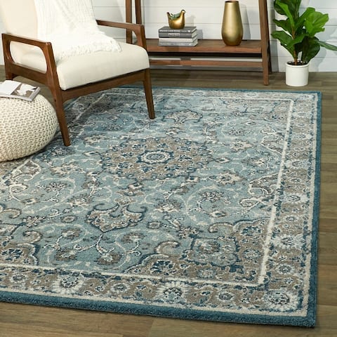 Kennedy Vintage Traditional Bordered Oriental Medallion Area Rug