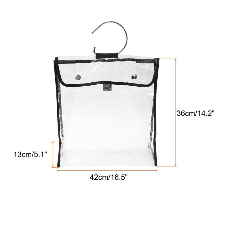 Handbag Dust Bags, Clear Purse Storage Organizer Purse Protector - Black - XL