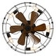 preview thumbnail 33 of 191, 16.5"/18.5"/20"/23.6"/24"/28" Vintage Distressed White Low Profile Caged Ceiling Fan with Light and Remote (7/6/5/3-Blade)