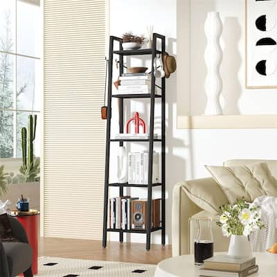 5 Tiers Ladder Bookcase - 11.81"D x 13.39"W x 62.99"H