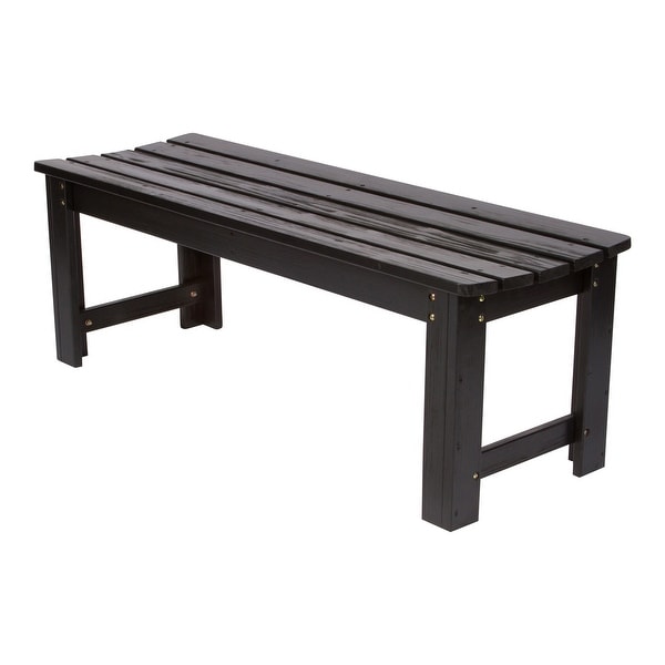 Shine Company 4FT Backless Garden Bench, Cedar Wood, HYDRO-TEX Finish