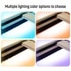 preview thumbnail 4 of 18, Beige Upholstered Platform Bed with Curve LED Headboard, Queen Size