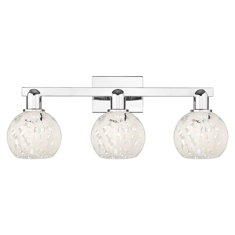 Innovations Lighting 716-3W-10-25 White Mouchette Vanity White - Polished Chrome / White Mouchette