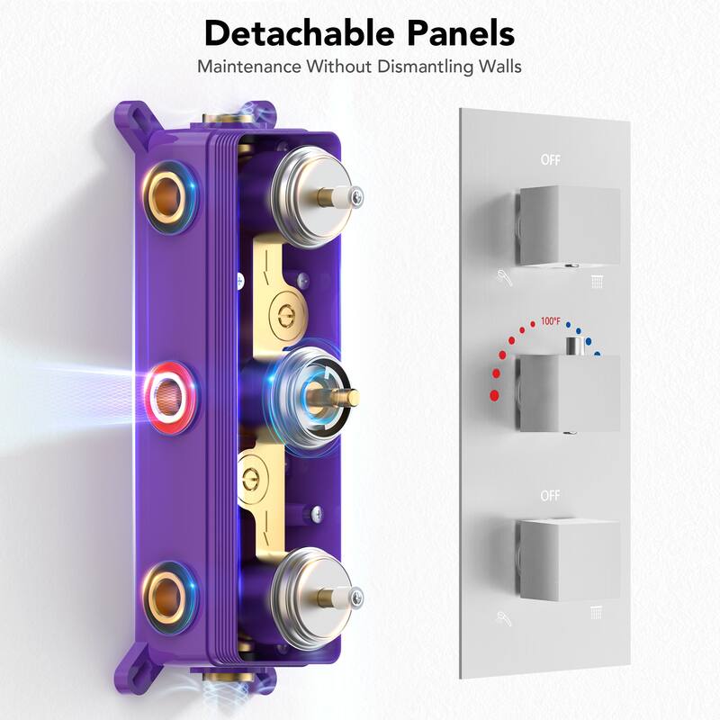 EVERSTEIN Dual Shower System 12" Rain Shower Head with High Pressure Handheld Sprays