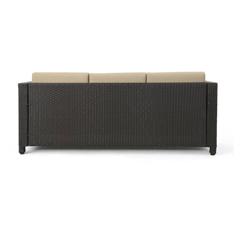 Puerta Outdoor (PE) Wicker 3 Seater Sofa by Christopher Knight Home