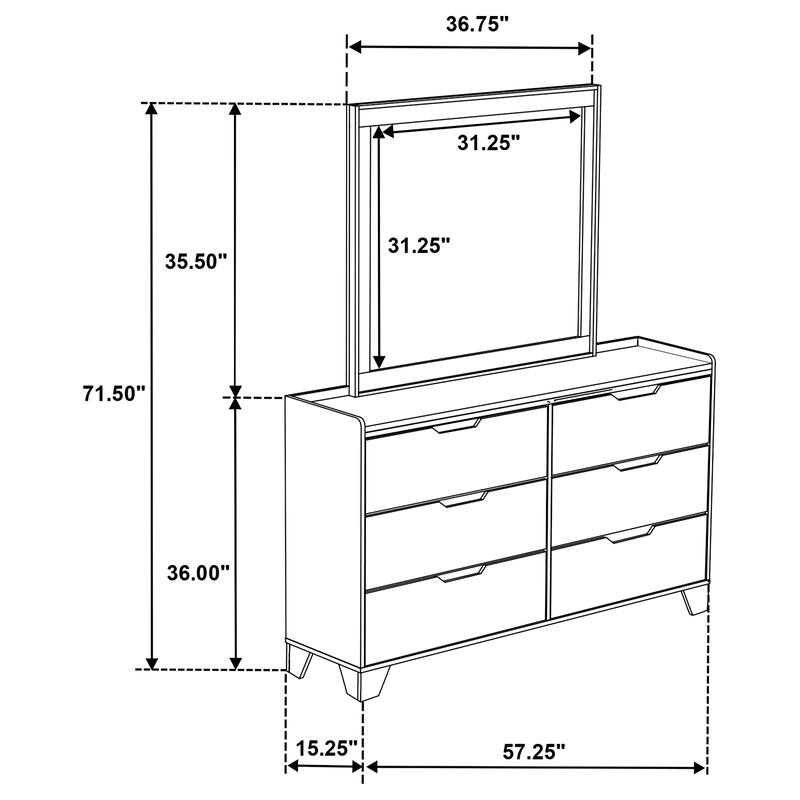 Henderson 6-drawer Bedroom Dresser Cabinet Medium Oak