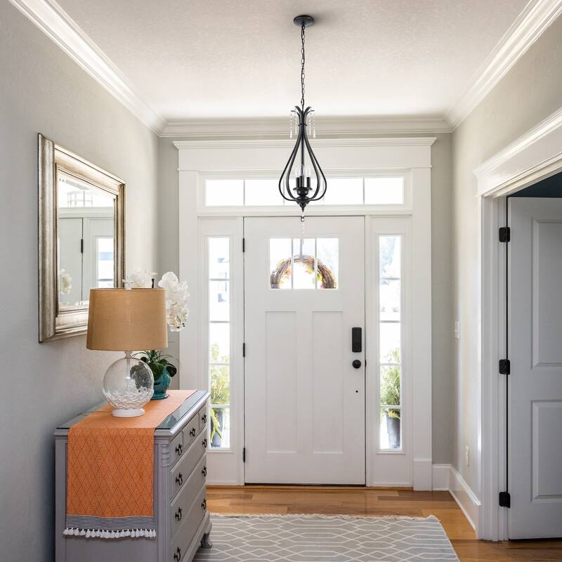 3-Light Dimmable Geometric Teardrop Pendant Chandelier
