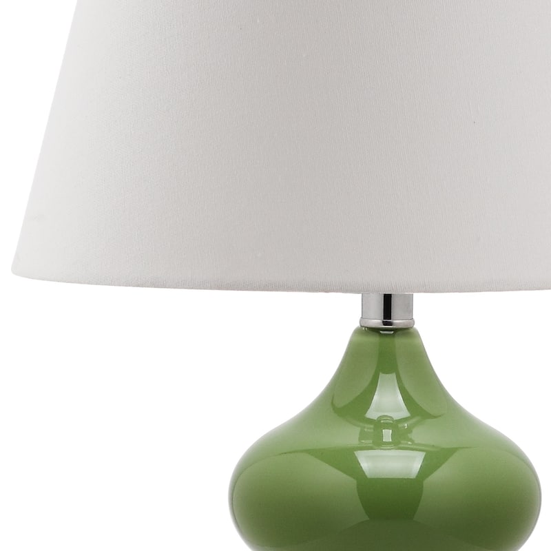 SAFAVIEH Lighting Kimberely 24-inch Double Gourd Glass White Table Lamp (Set of 2) - 14"x14"x24" - 14Wx14Dx24H