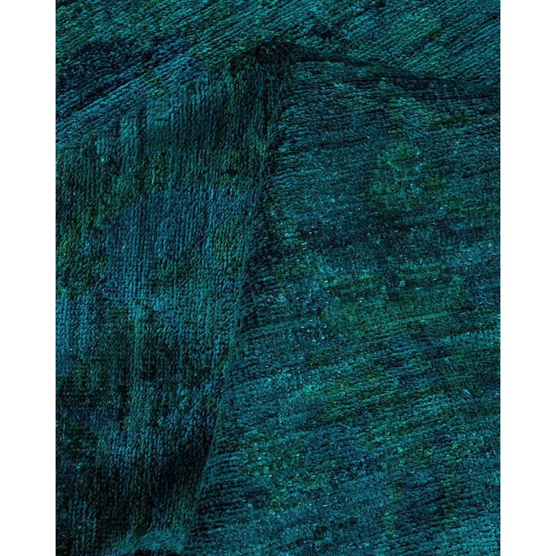 Overdyed, One-of-a-Kind Hand-Knotted Area Rug - Green - 5' 10" x 9' 1"