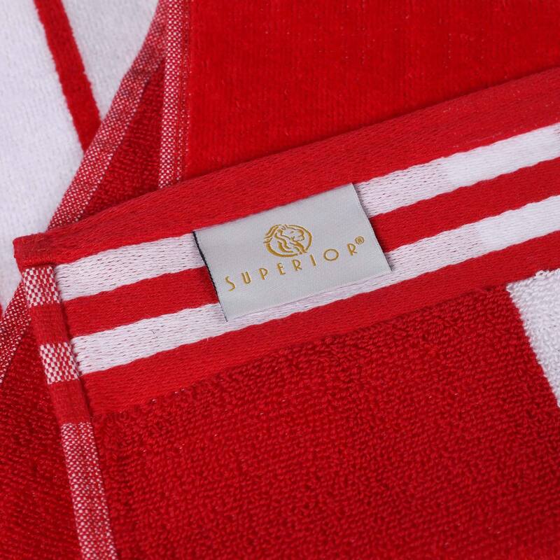 Superior Striped Large Oversized Cotton Beach Towel - Set of 2