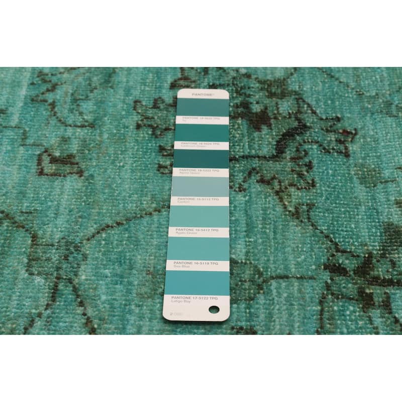 ECARPETGALLERY Hand-knotted Vibrance Cyan Wool Rug - 8'8 x 11'7